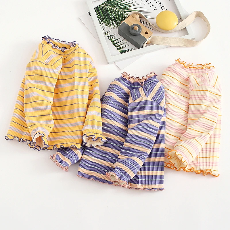 女童打底衫秋冬装儿童加绒96棉t恤女宝厚款中小童中高领洋气上衣