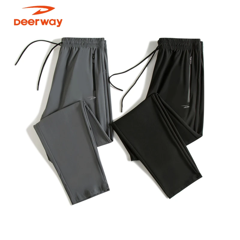 德尔惠夏季新款直筒清凉美式潮牌冰丝透气百搭垂感休闲裤速干薄款