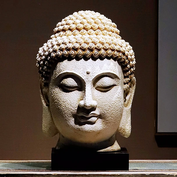 复古新中式禅意大佛像创意如来佛头摆件树脂客厅玄关茶室酒店装饰