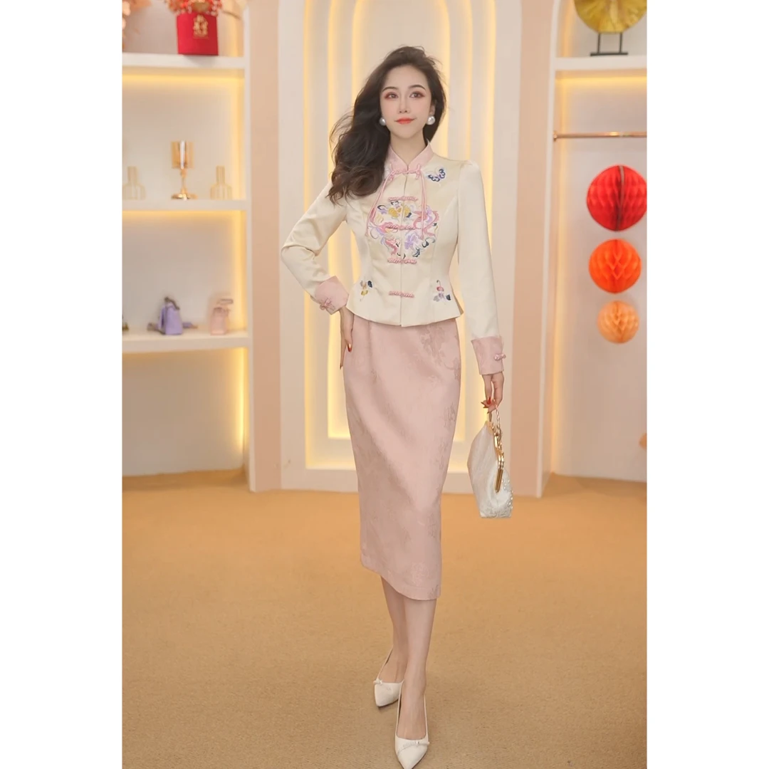东方黛迪【蝶恋花】新中式国风盘扣气质高级两件套装PM41279+81889