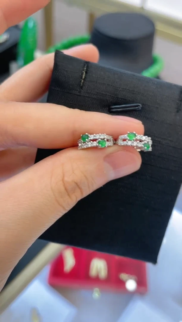 【闪购商品】翡翠耳饰银S925镶嵌多样性团购发一件