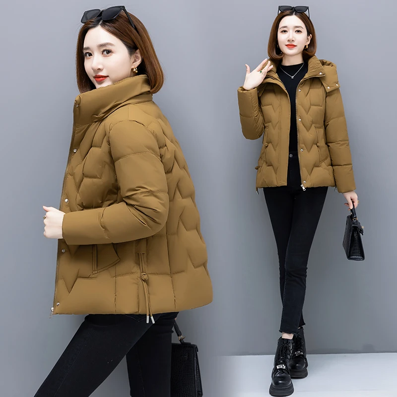 2025冬季新款保暖妈妈装短外套女时尚休闲小个子大码加厚棉服棉衣