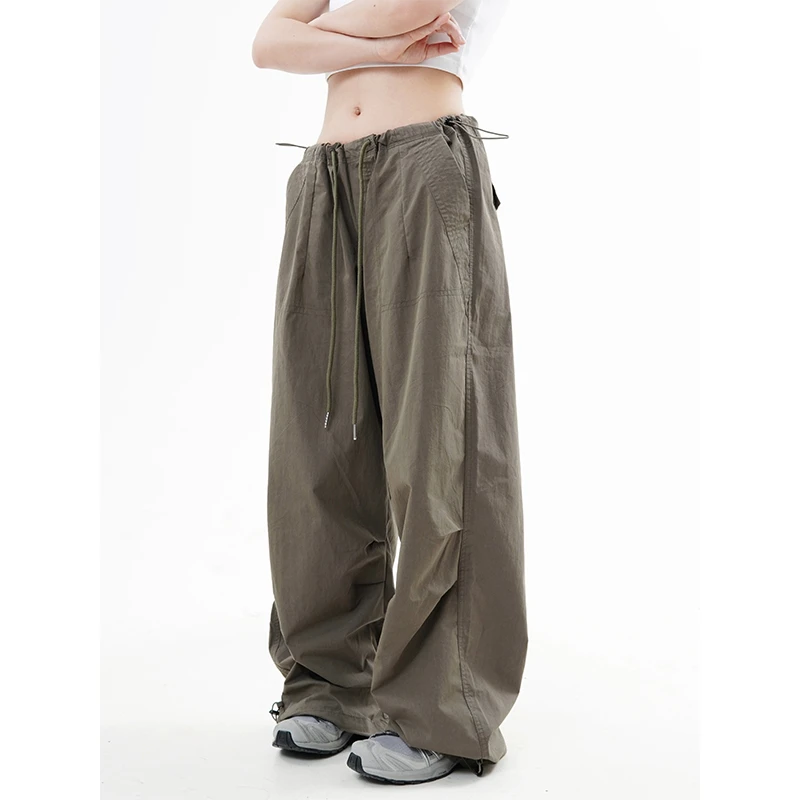 CCYE川川也美式街头伞兵裤高腰工装裤夏季褶皱潮流宽松男女长裤