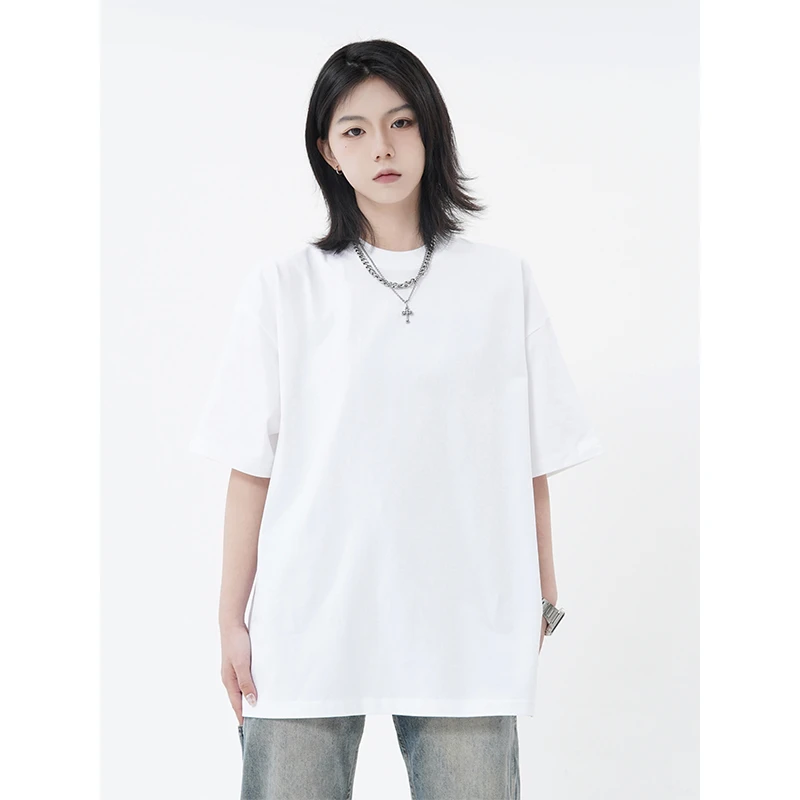 川川也CCYE美式小领口高街310G重磅短袖长袖男女t恤打底宽松上衣