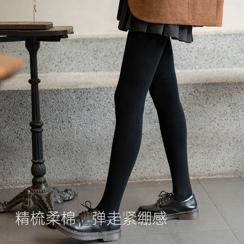 靴下物连裤袜女哑光黑色微压力显瘦美腿秋冬打底袜保暖加绒厚丝袜