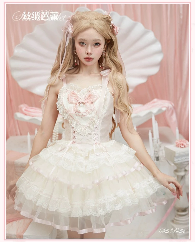 (实体店 合作店铺) 现货 丝缎芭蕾 JSK 狗短爱心裙 实体店正品