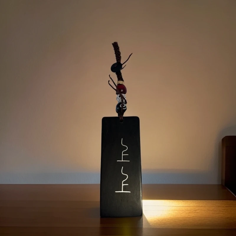 手工制作 银丝镶嵌 紫光檀“上上签”挂牌