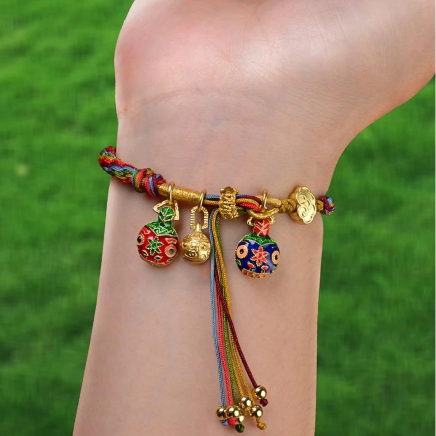 非金属布艺手链 端午节五彩绳儿童长命缕新款本命年爆款吉五彩丝2