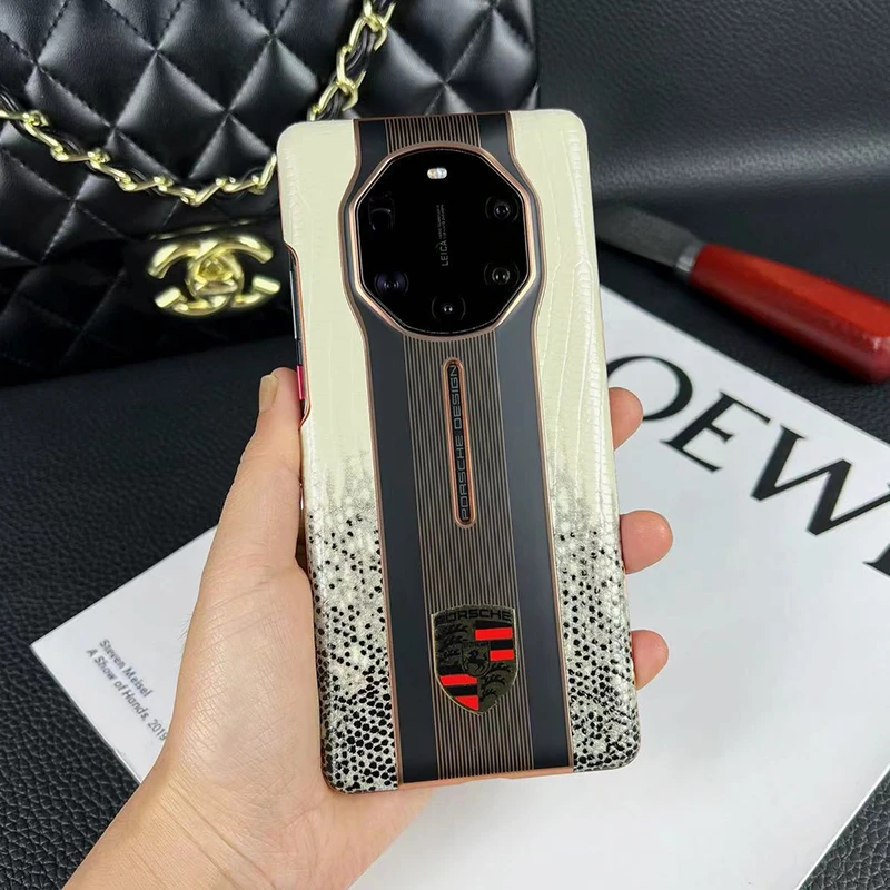 适用华为Mate40rs保时捷手机壳真皮电镀全包防摔40RS商务保护套潮