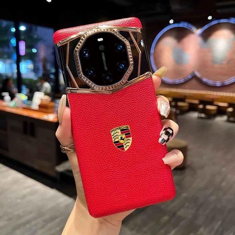 适用华为Mate60RS非凡大师高端真皮手机壳新款mate50rs保时捷全包