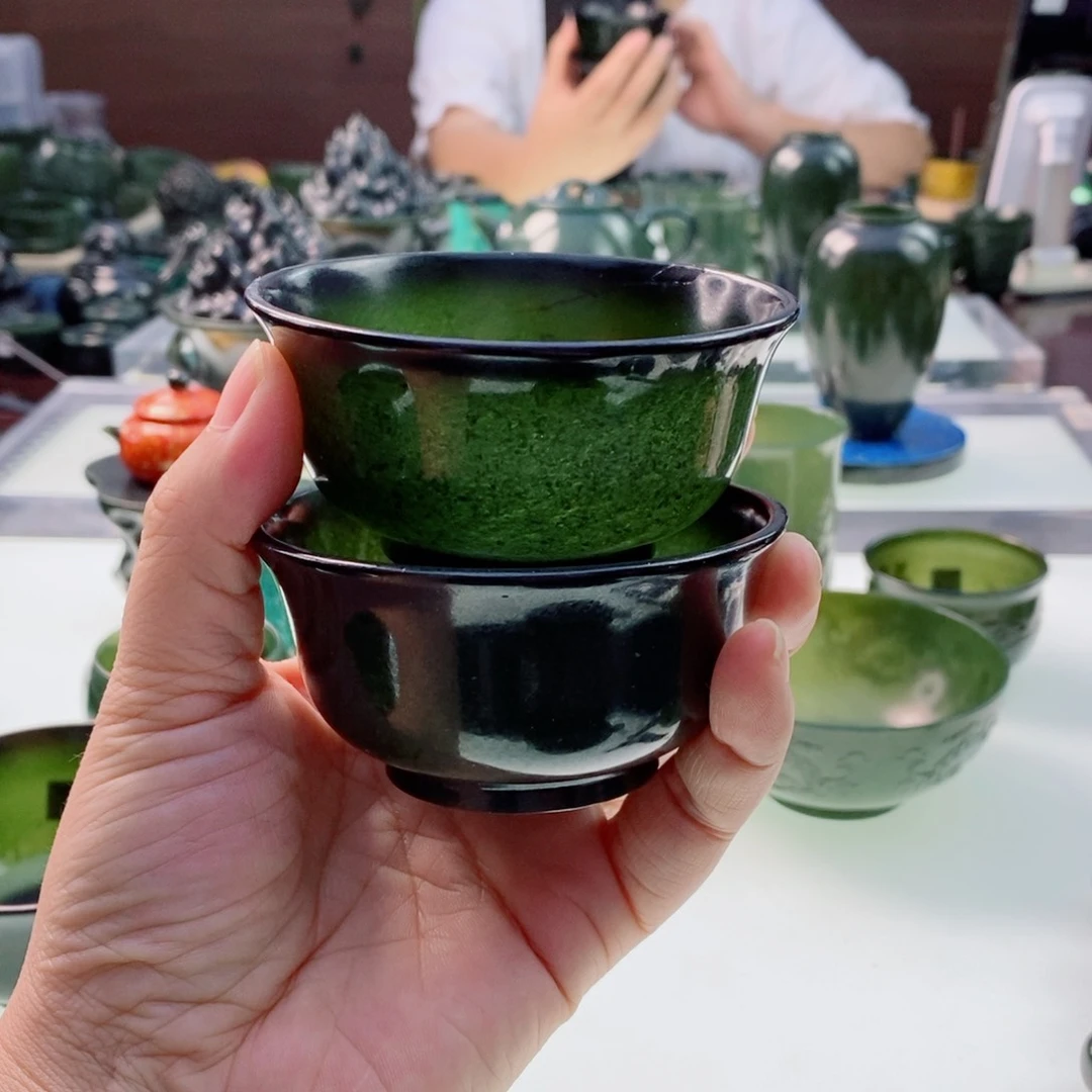 和田玉（青玉）摆件未镶嵌用**者微瑕