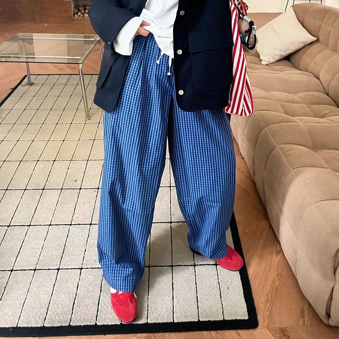 ECHO ADE 蓝格阔腿休闲裤