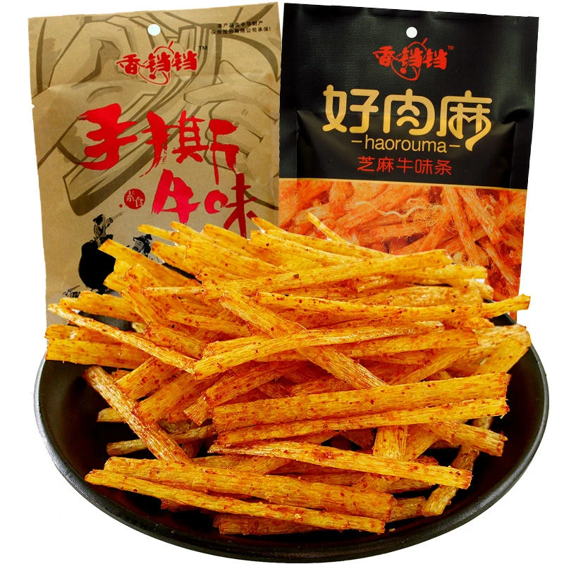 （小扬哥推荐香铛铛手撕牛味条好肉麻芝麻辣条大包装30克网红辣条