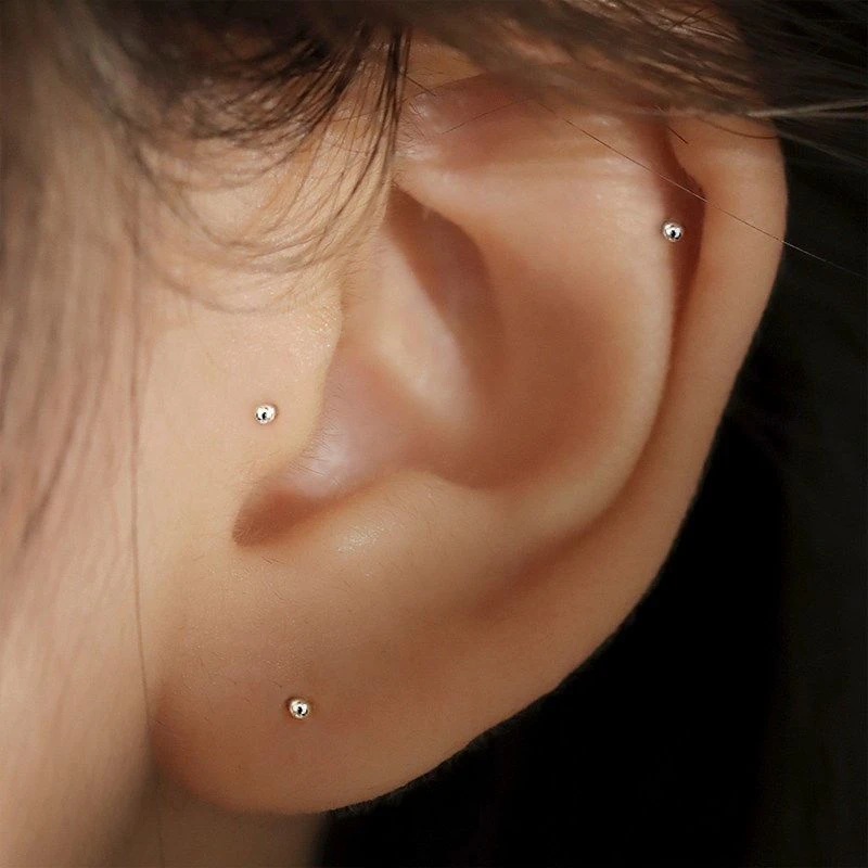 合金耳饰 迷你免耳堵耳钉女2024新款潮小众耳骨钉养耳洞耳棒耳饰