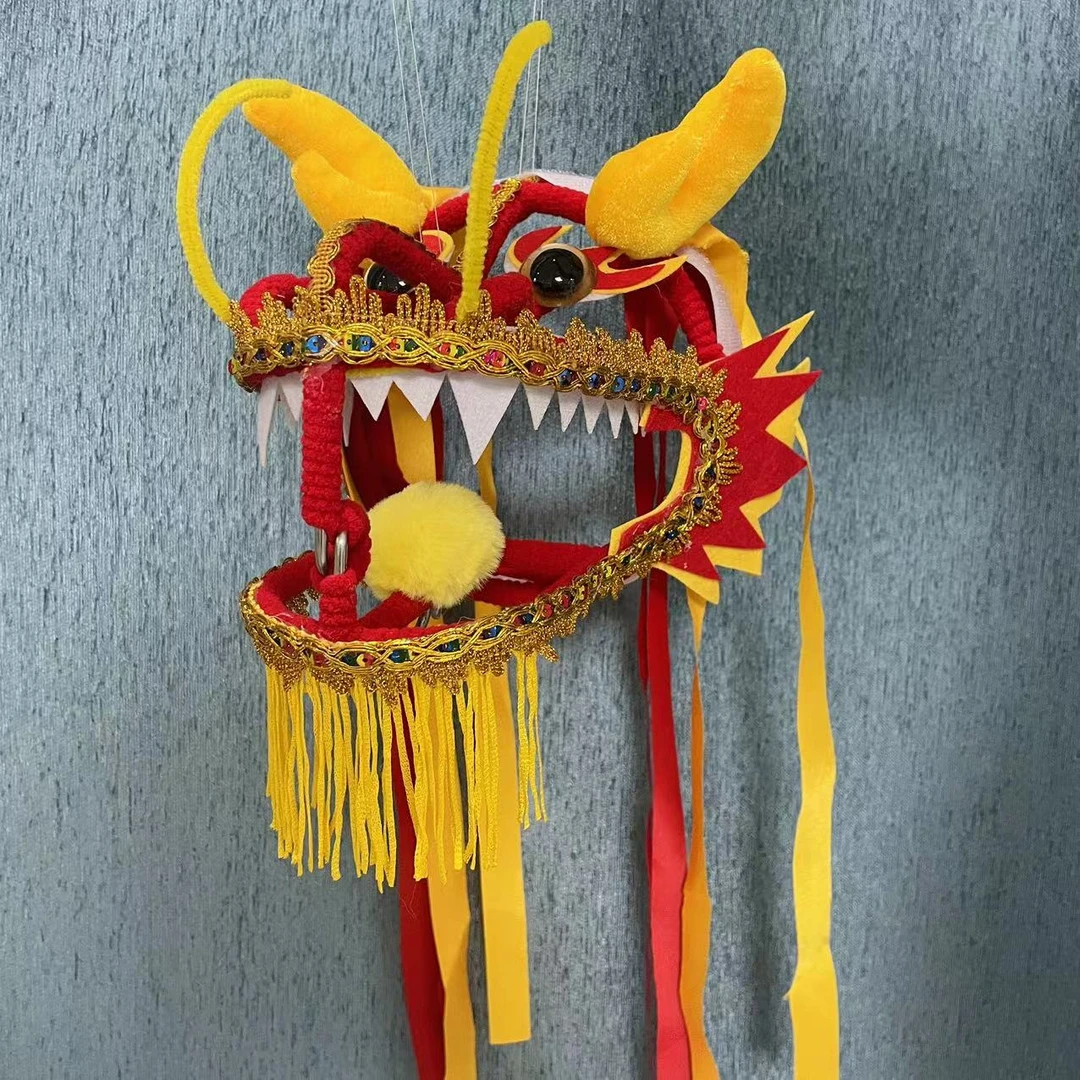 舞龙钢架镂空龙头比赛专用彩带龙广场健身龙可水洗彩绸龙衣套装