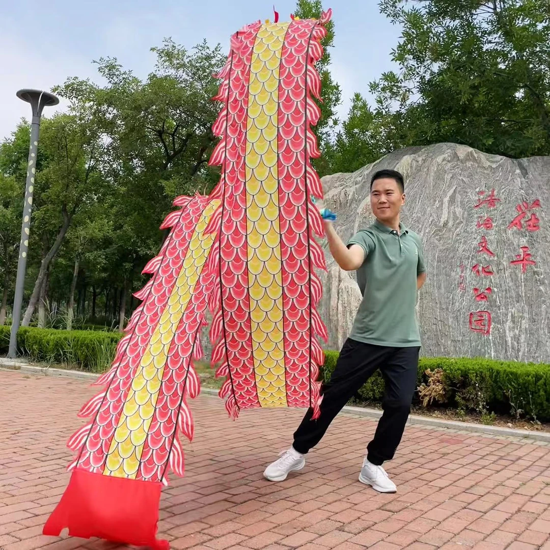 儿童款舞台表演通用款舞蹈健身小游龙不锈钢钢架镂空龙头小套装