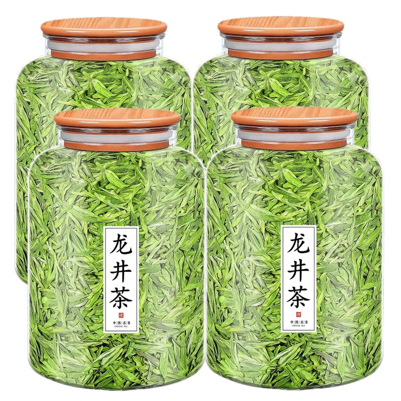龙井茶2025新春茶叶自己喝明前500g浓香型杭州豆香绿茶透明罐装