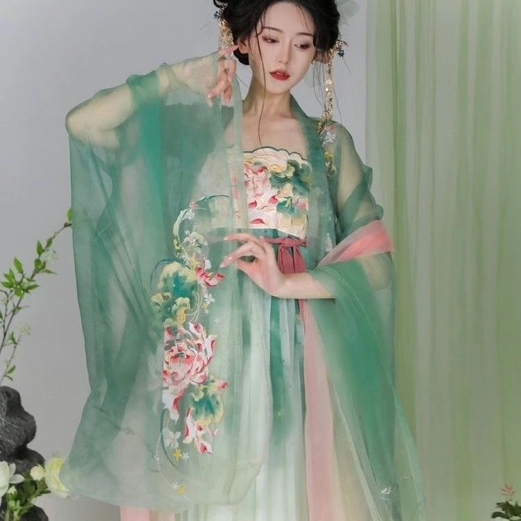 风荷举汉服女成人原创中国风新品刺绣大袖衫唐制古风齐胸装诃子裙