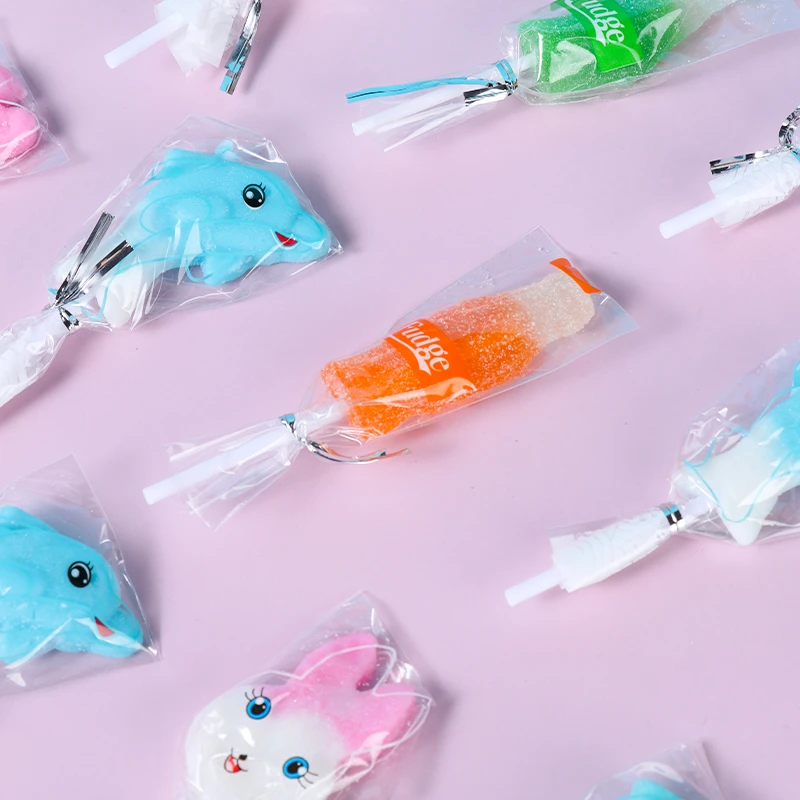 心味果园20支卡通造型棒棒糖水果味混合软糖适合儿童零食海豚糖果