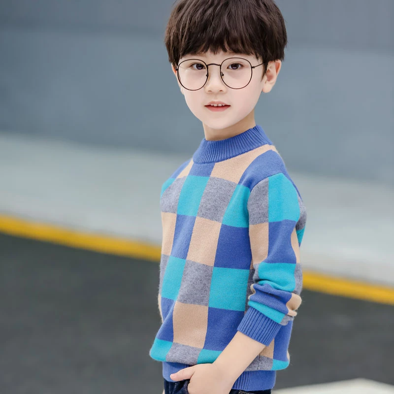 男童毛衣冬装2025新款儿童针织衫中大童套头加绒一体绒上衣秋冬款