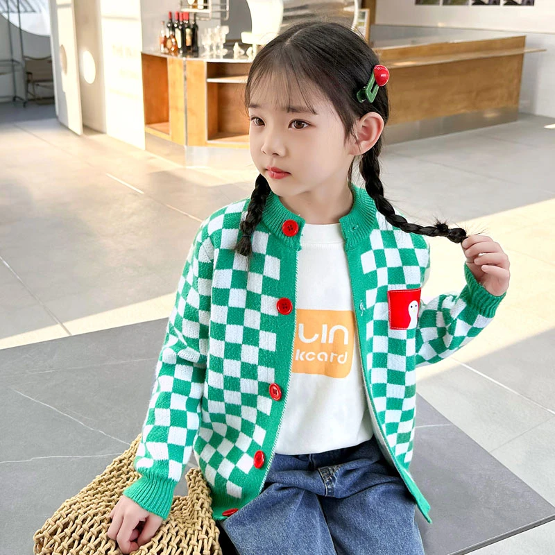 女童针织开衫2024秋季男童新款中小儿童宝宝洋气春秋毛衣上衣外套