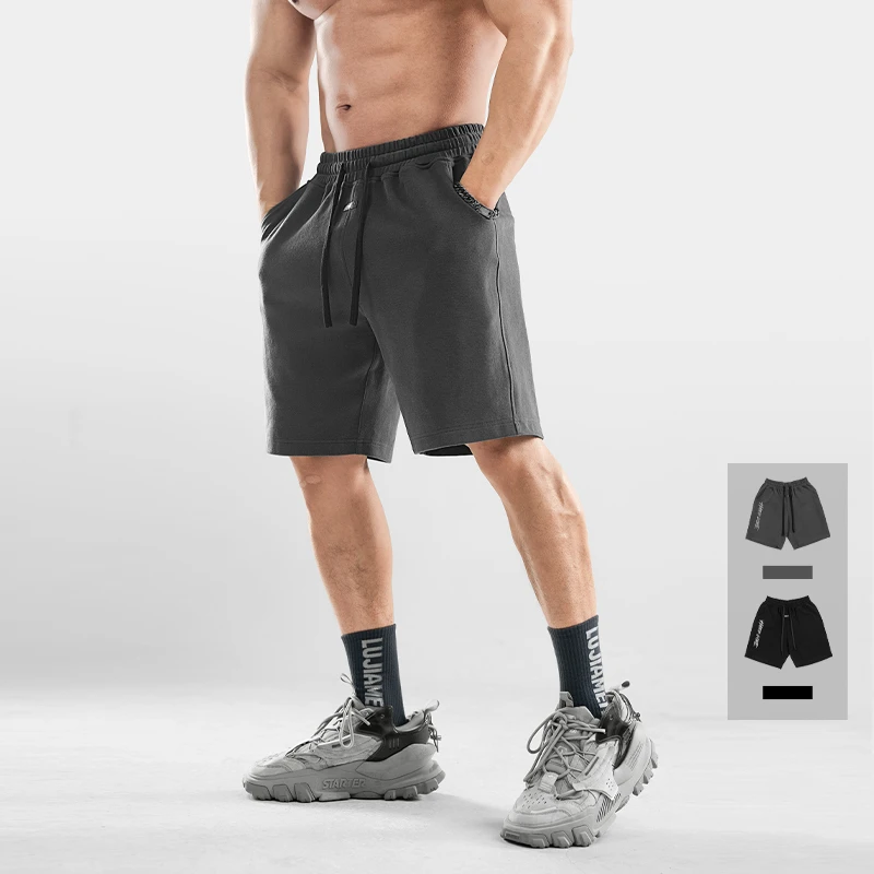 鹿家门硬核系列基础两色运动短裤男夏季休闲健身宽松透气五分裤男