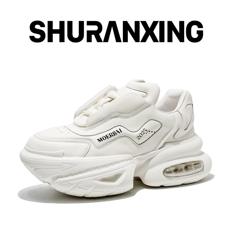 萨洛梵男鞋冬季新款真皮运动鞋厚底防滑百搭老爹鞋增高男士潮鞋