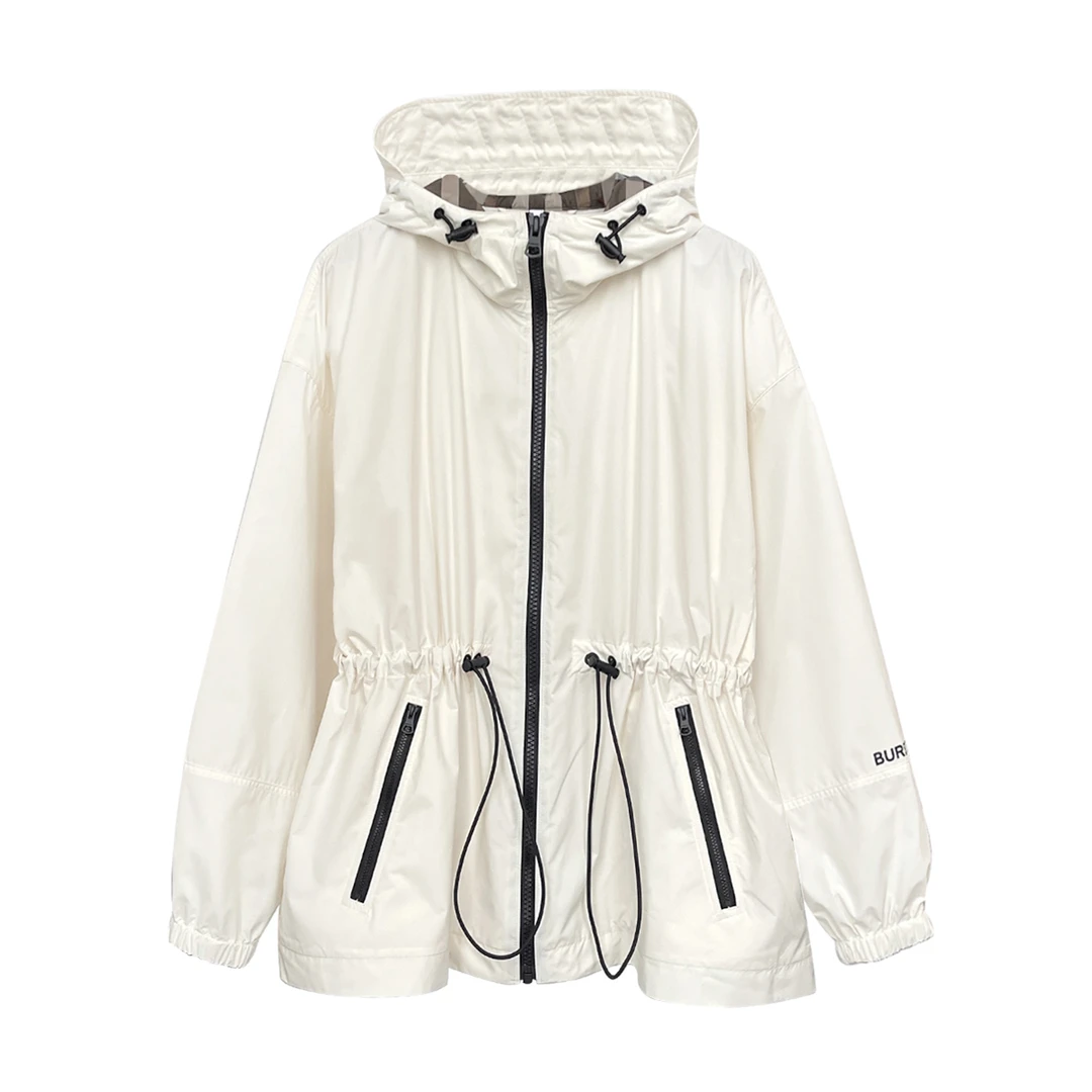未使用 BURBERRY/博柏利 休闲抽绳收腰连帽风衣外套 8084261