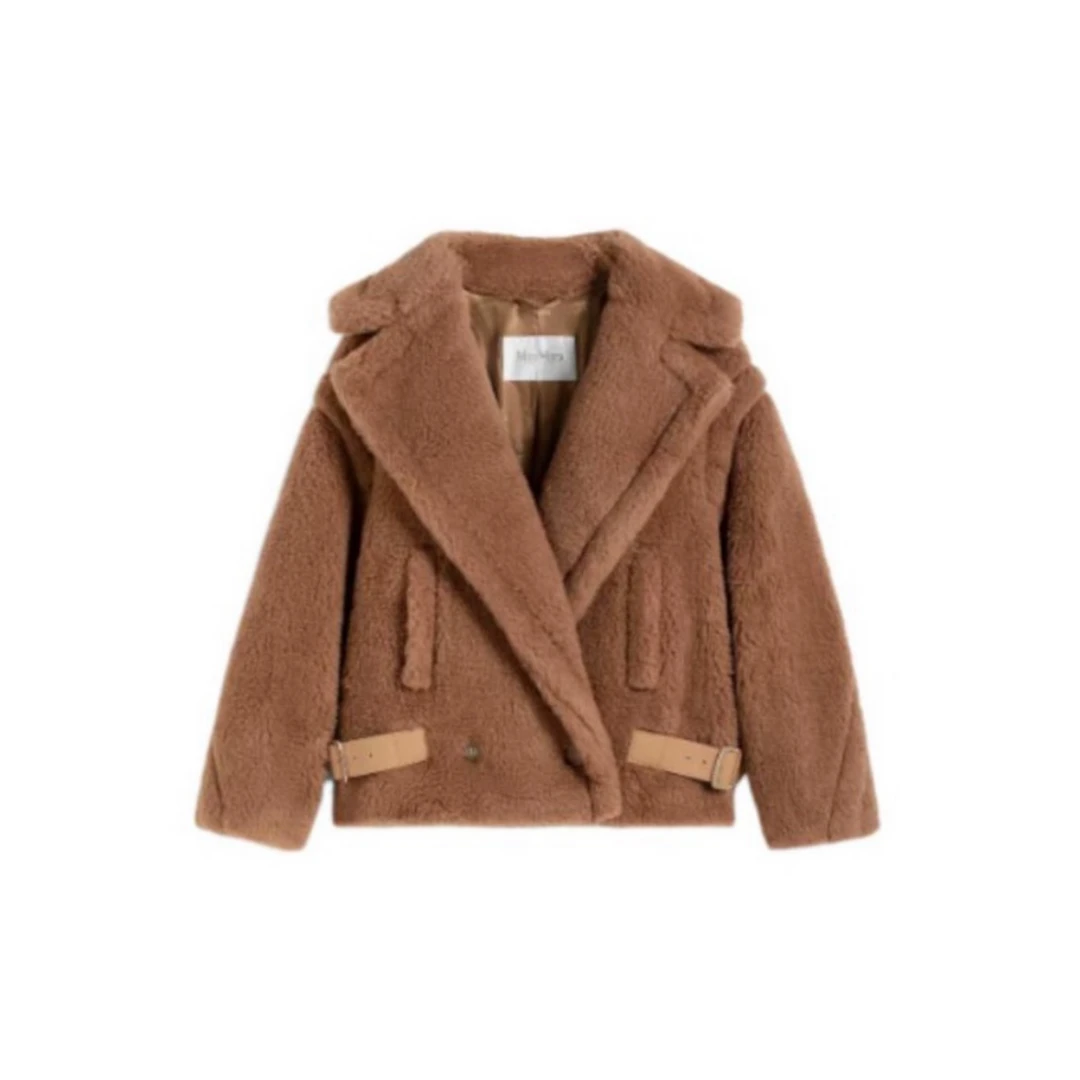 全新未使用 MaxMara 纯色大翻领排扣截短外套2421086062000001