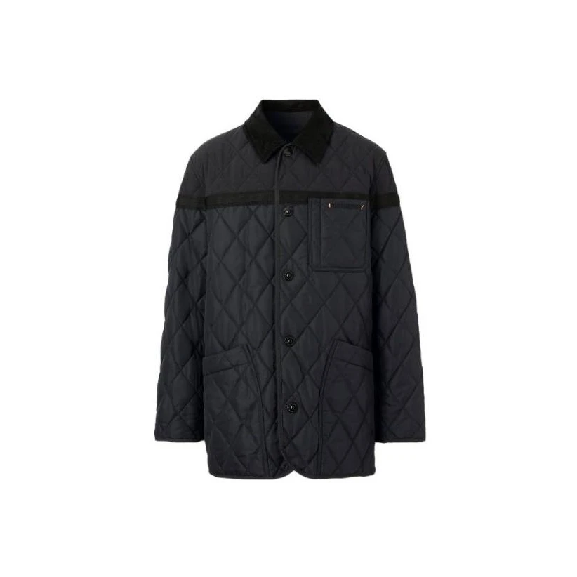 全新未使用 BURBERRY/博柏利 菱形绗缝翻领棉服夹克外套8061670