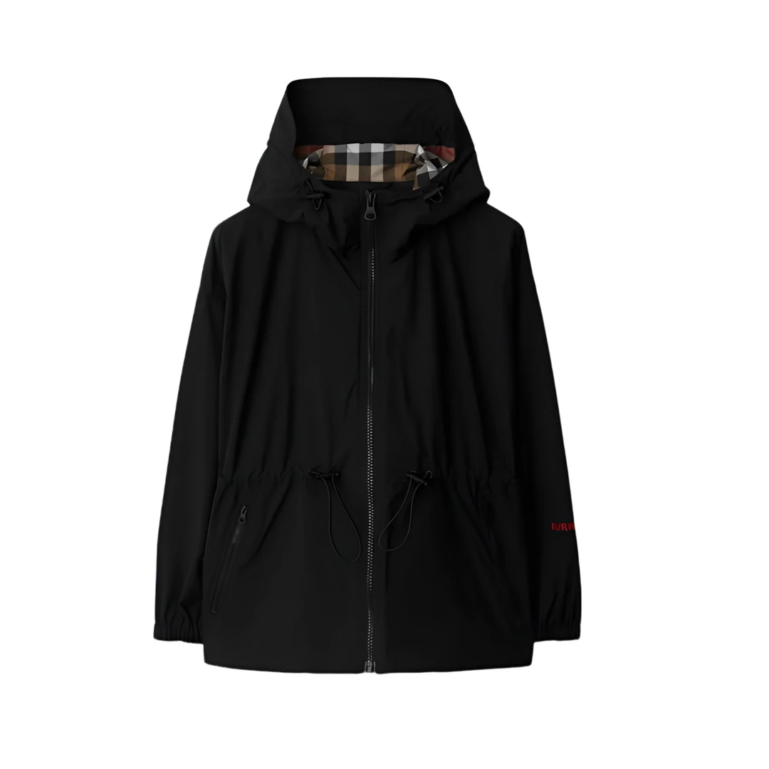 全新未使用 BURBERRY/博柏利 休闲抽绳收腰连帽风衣外套8084258