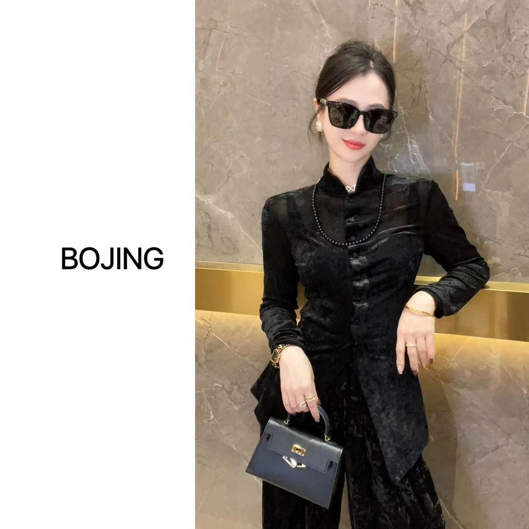 现货【秋意浓】秋季网红时尚气质国风打底衫上衣