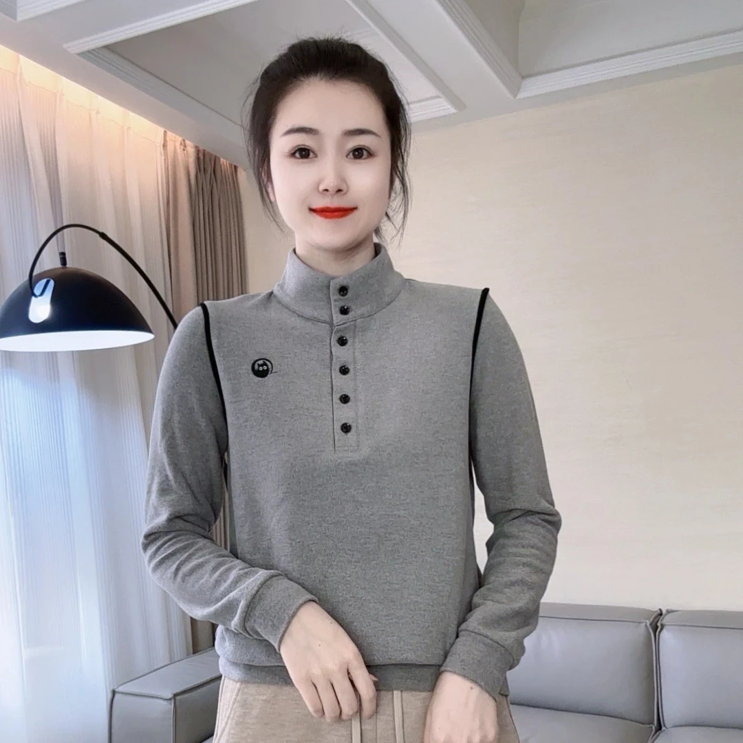秋冬新款加厚6618款双面澳绒长袖衫显瘦休闲休闲时尚打底气质洋气