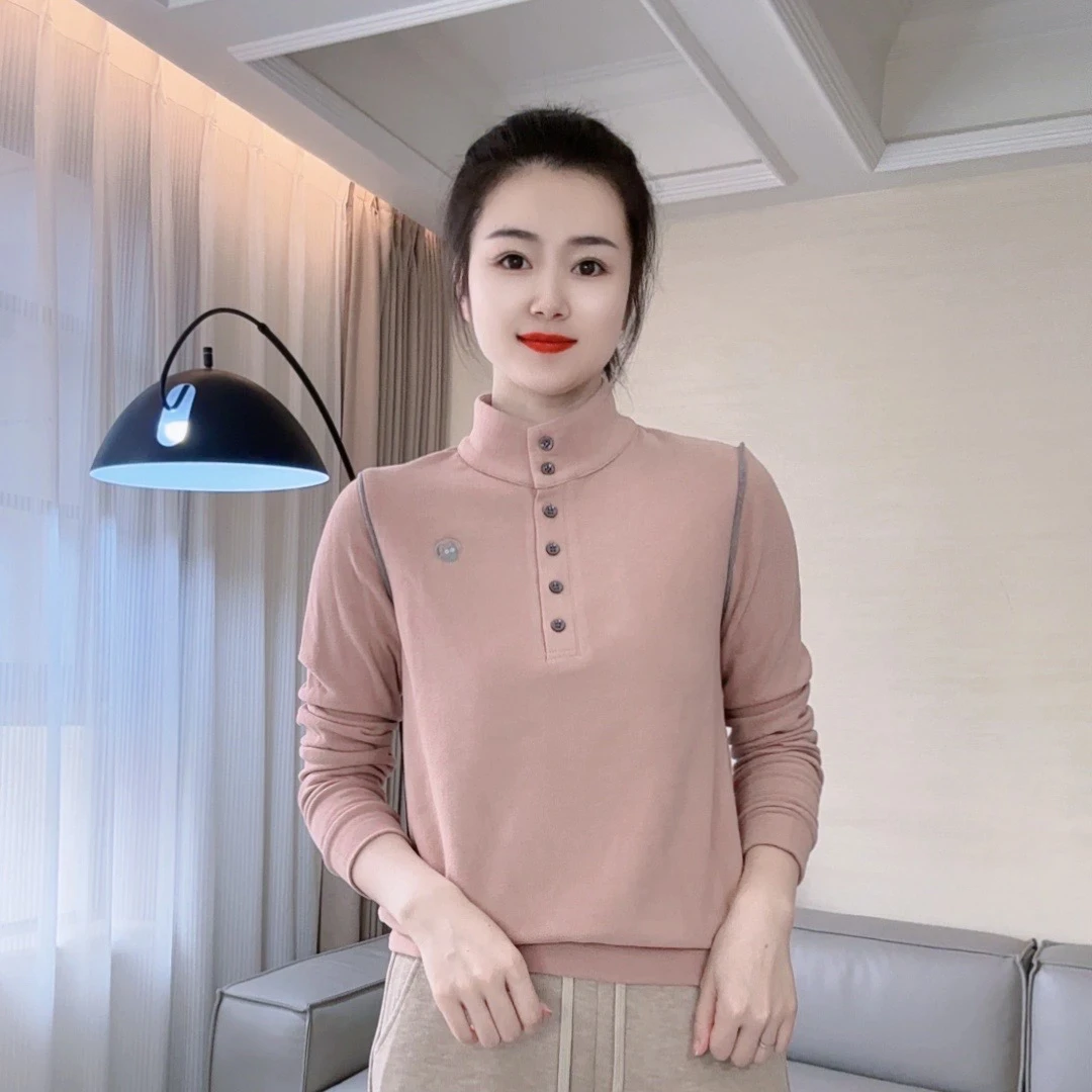 秋冬新款加厚6618款双面澳绒长袖衫显瘦休闲休闲时尚打底气质洋气