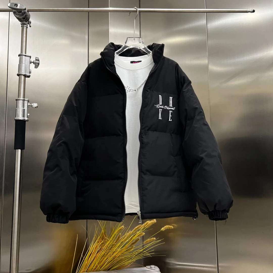 美式街头情侣冬季字母刺绣棉服oversize潮牌百搭上衣棉服-2477