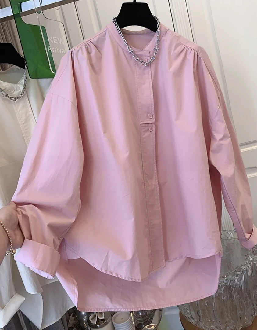 高级感超好看气质棉布衬衫上衣女装衬衫上衣女装廓形宽松休闲爆款