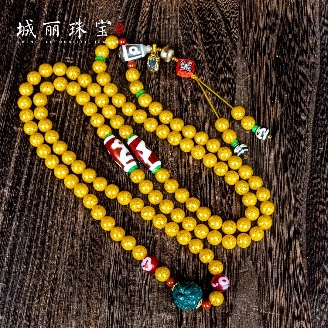 非金属皮质项链 黄【城丽】五闪才才貔貅项链/条STZ-2265