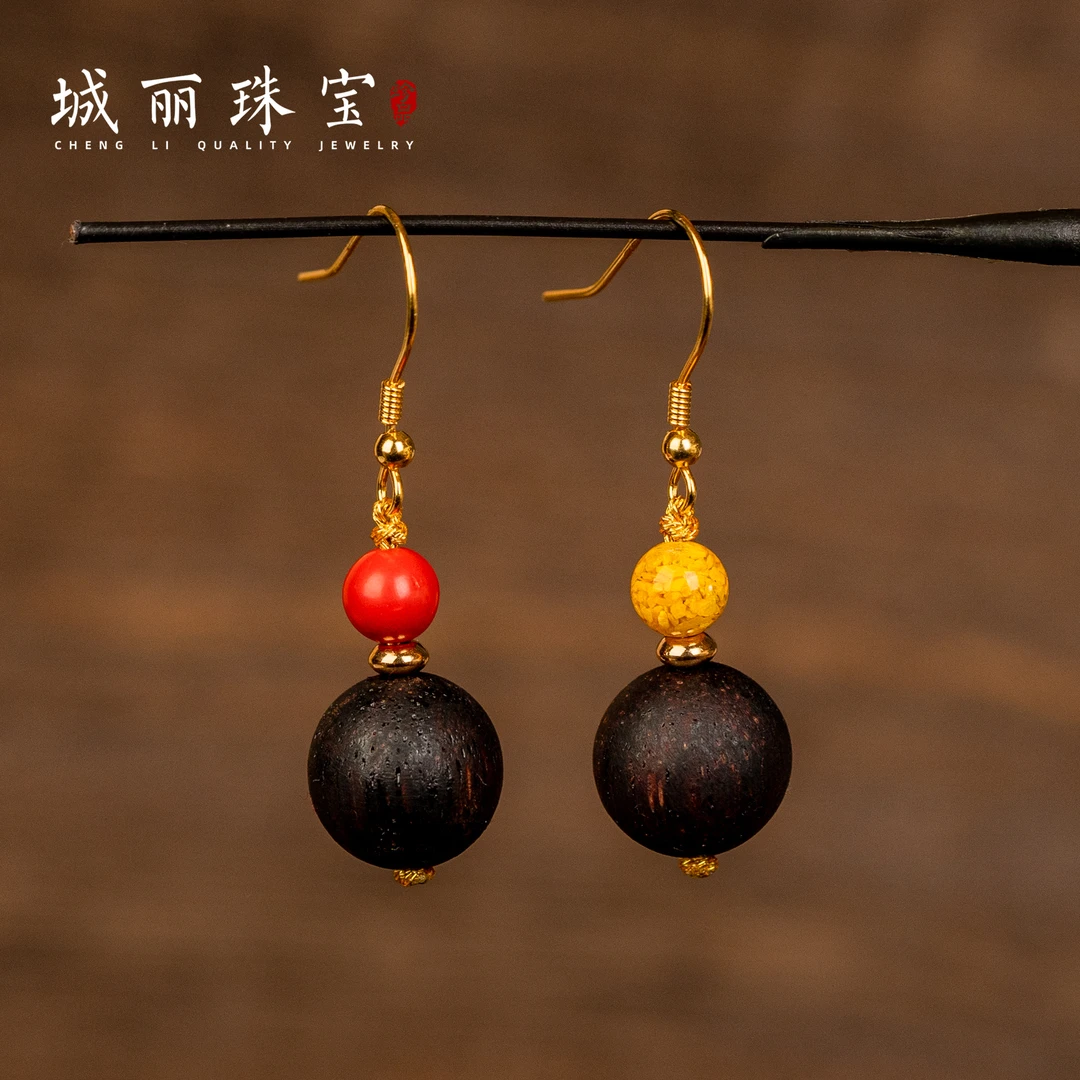 【城丽】降真香耳环/对（多样性发货）FL-2044