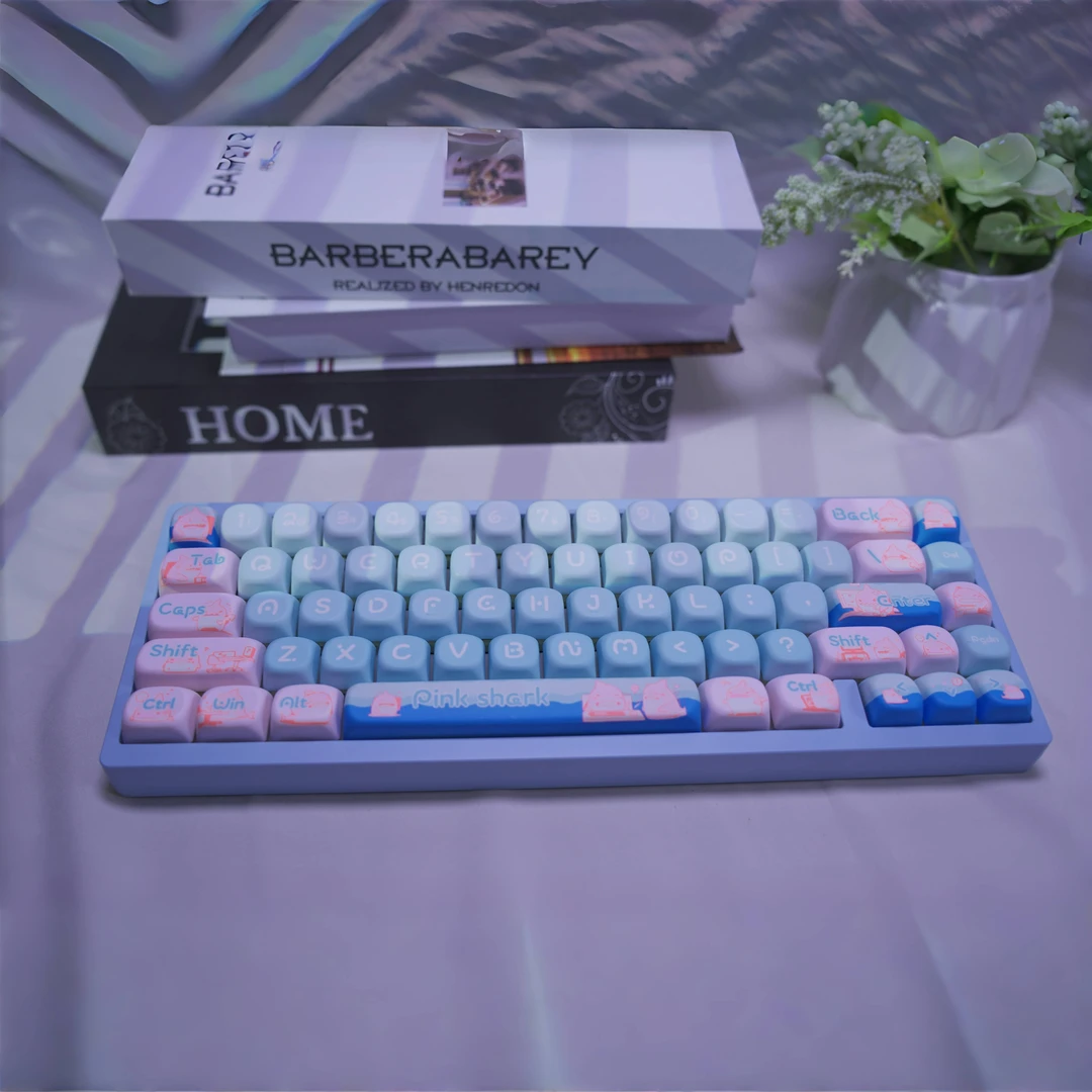 维咖五面热升华布丁原厂高度PBT二色注塑键帽117小全套DSA客制化