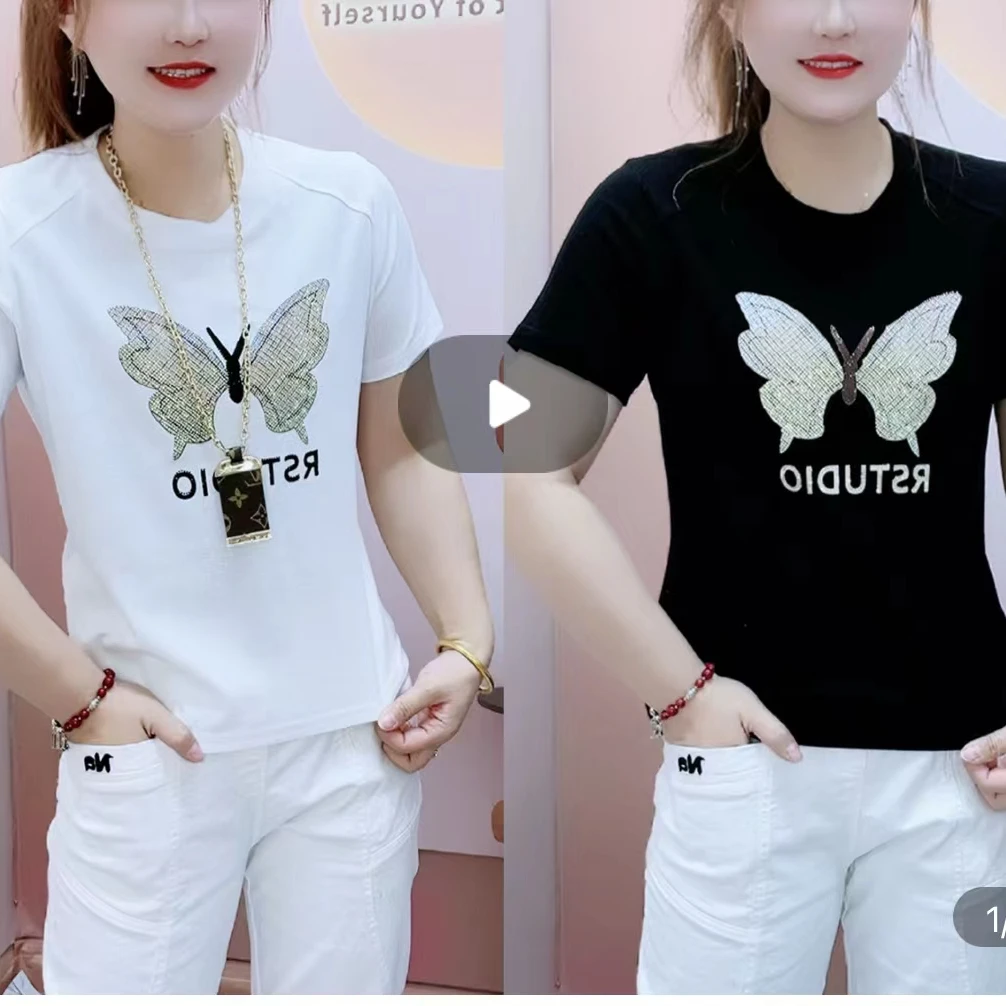 8830款重工蝴蝶结短袖