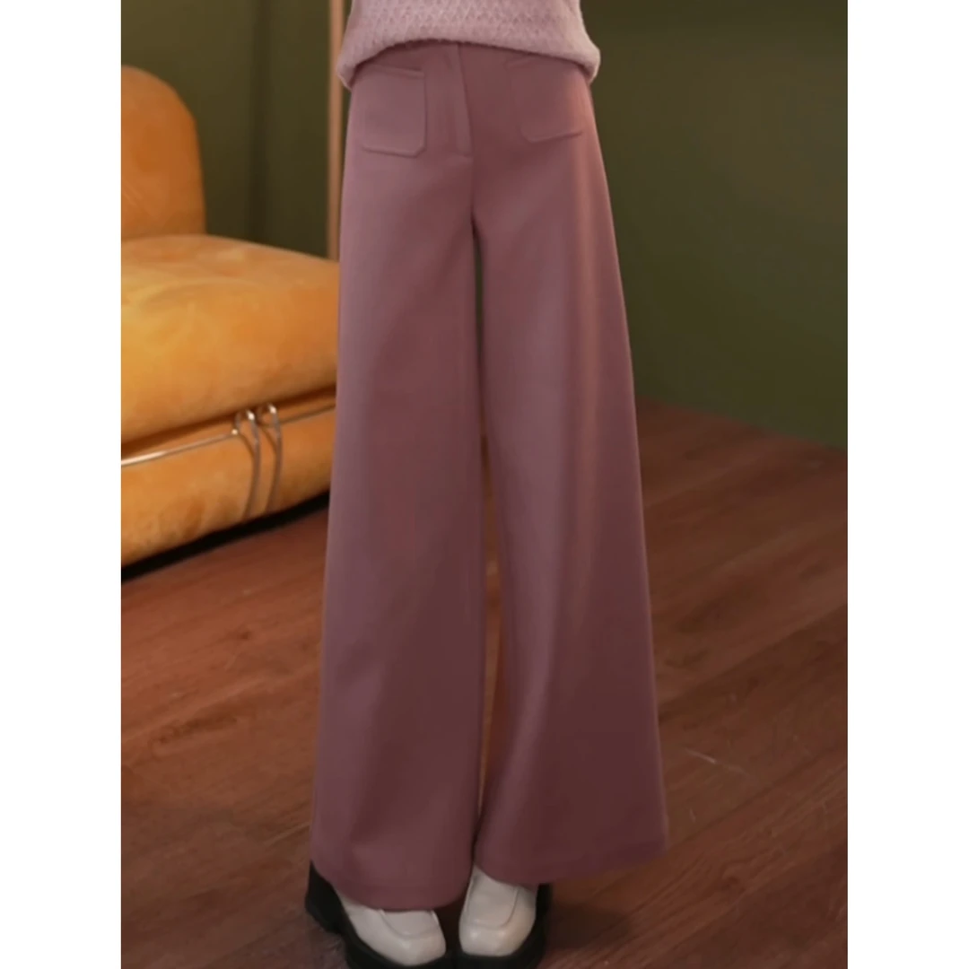 余紫绮【糖果屋】新款纯色休闲长裤阔腿高腰裤ZW2023091