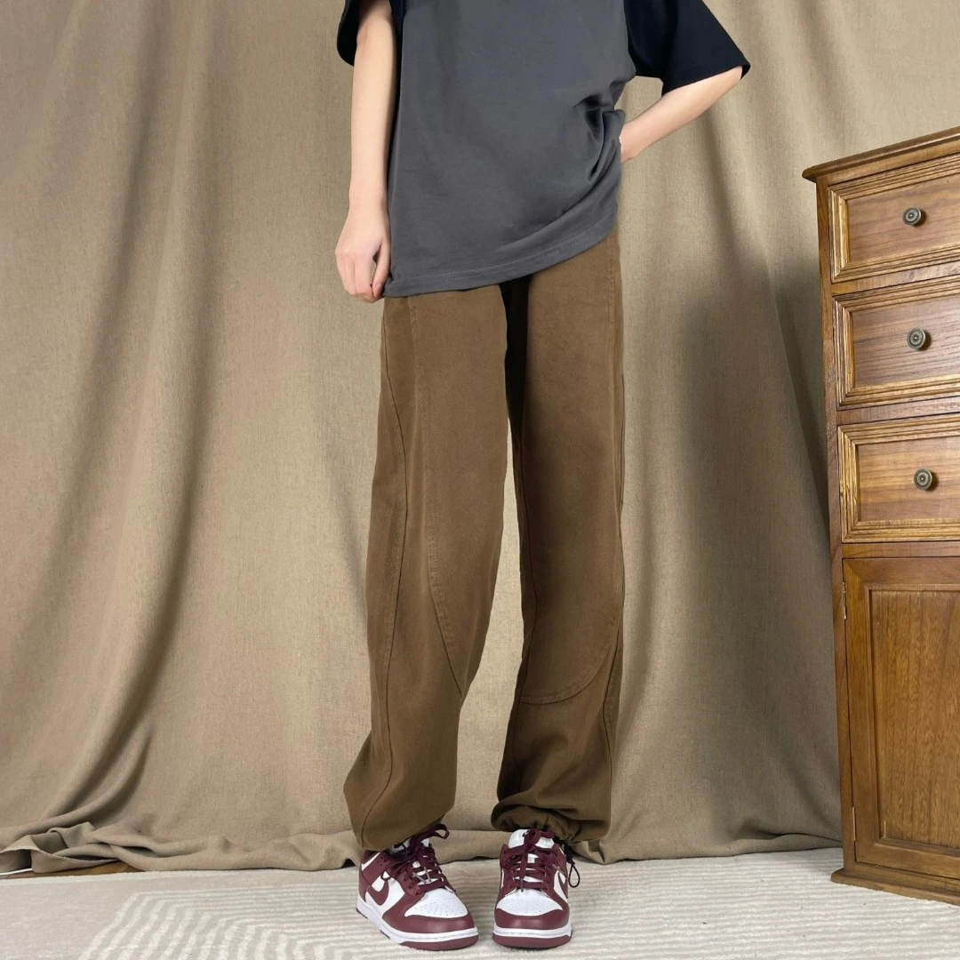 百搭纯棉透气垂感直筒牛仔裤9577