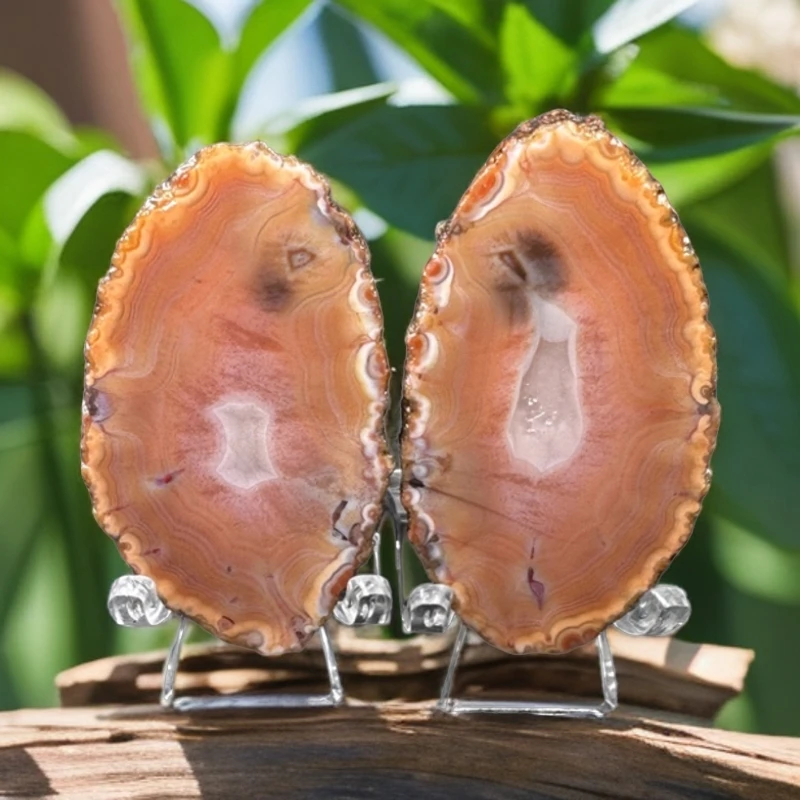 无品牌纯天然宣化上谷战国红玛瑙玉石北山料朱砂拉丝对开对石摆件