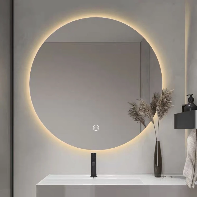 北欧浴室镜智能圆镜带灯壁挂卫生间洗手台化妆镜防雾发光led镜子