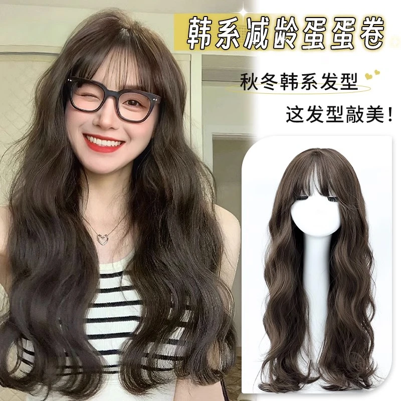 假发全头套女款2023新款仿真发全真人发水波纹日常整顶假发补发片