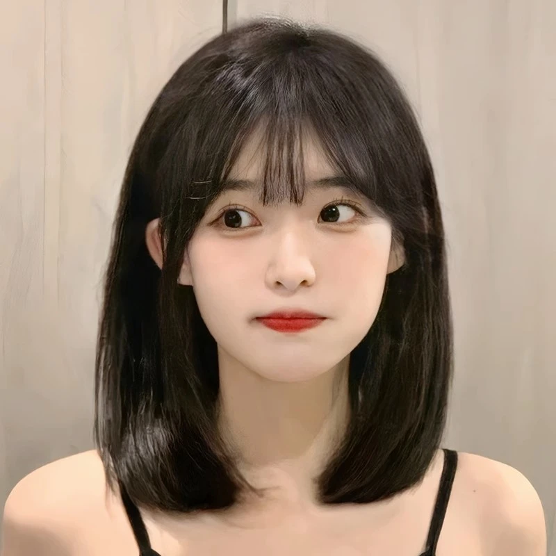 假发女自然短发全头套仿真发时尚女网红修颜减龄锁骨发整顶假发套