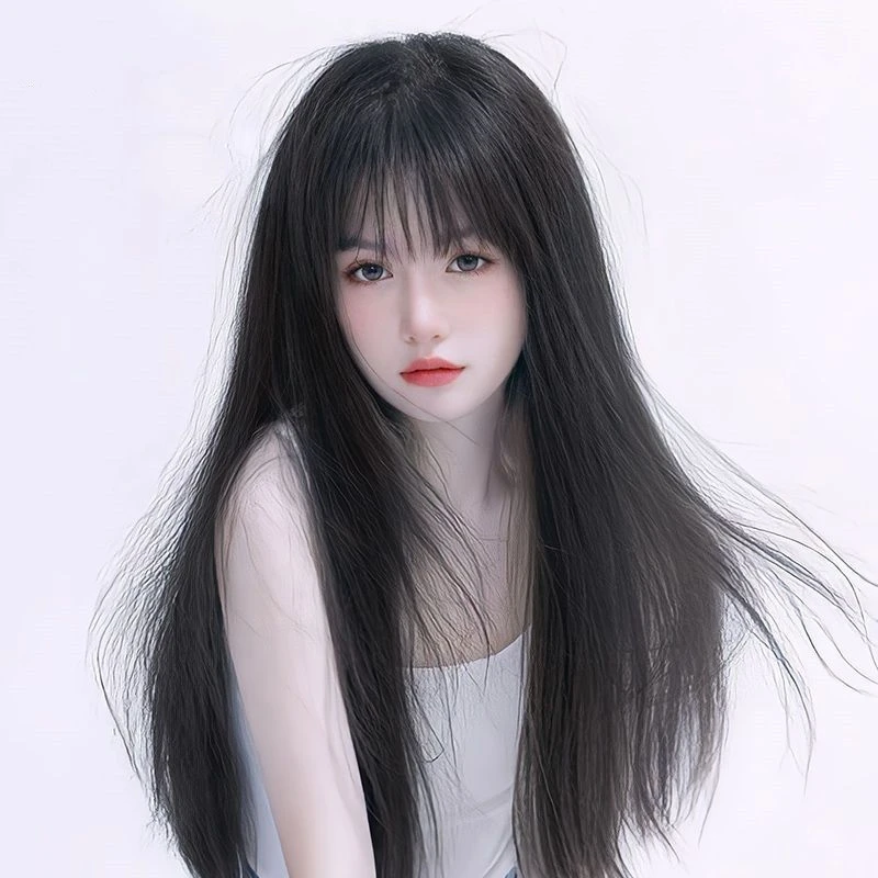 假发女长发假发全头夏网红自然全头套式时尚黑长直仿真人发假发套