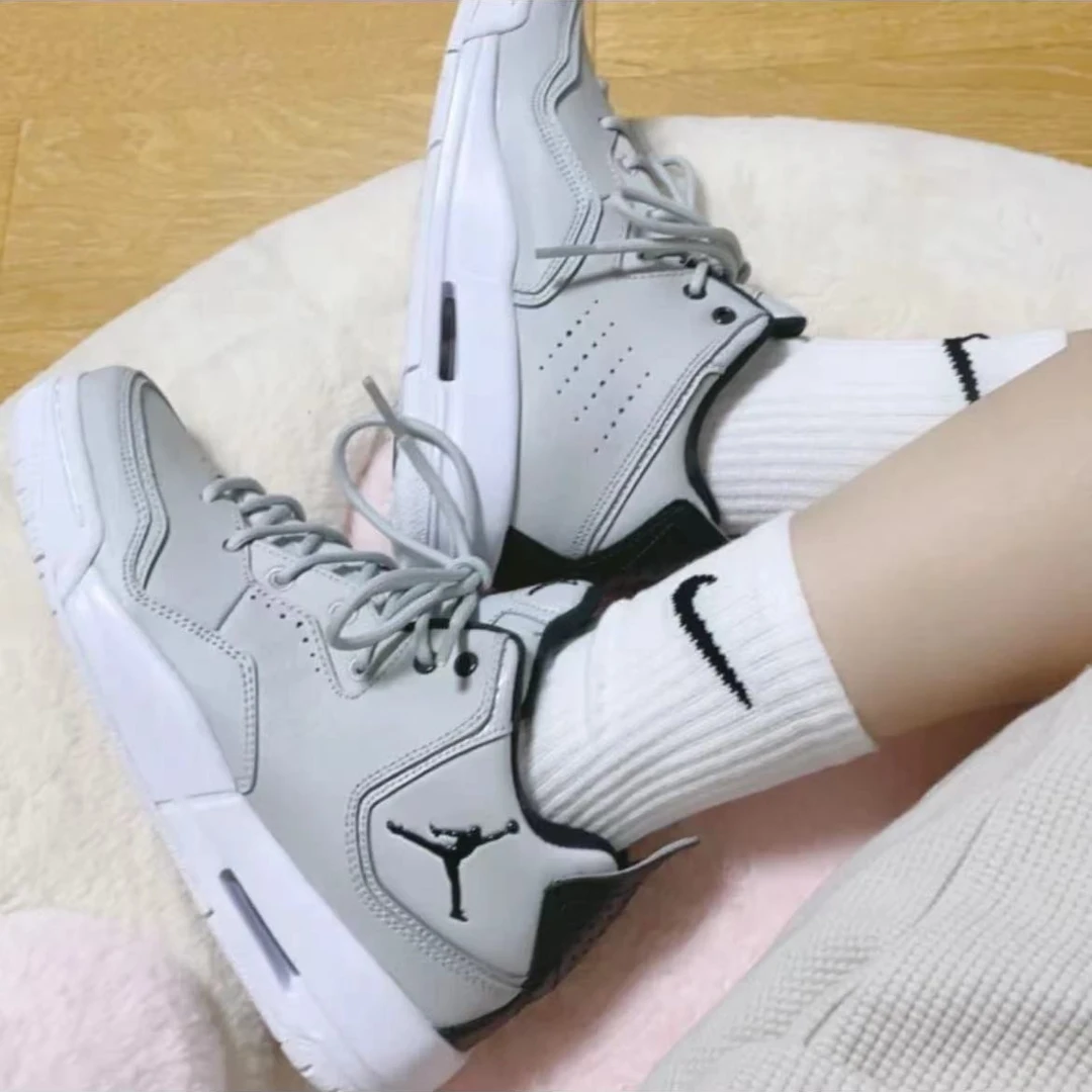 NIKE/耐克 Courtside 23 小藤原浩 减震防滑 中帮 复古灰鞋