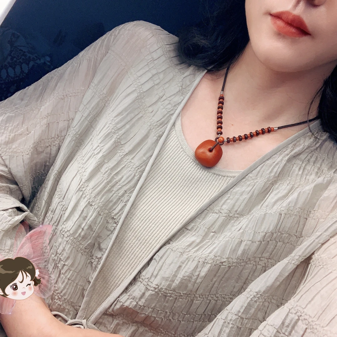 蜜蜡平安扣天然老蜜蜡饼子藏扣橘红皮风化纹老藏饼锁骨项链百搭