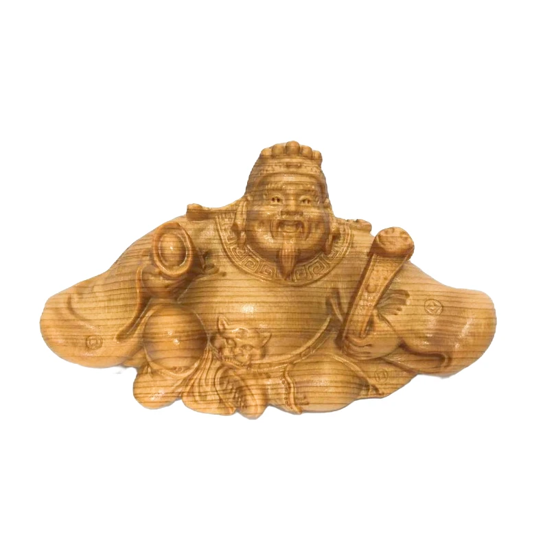 崖柏木财神爷木质雕刻工艺品木雕摆件，尺寸长10cm